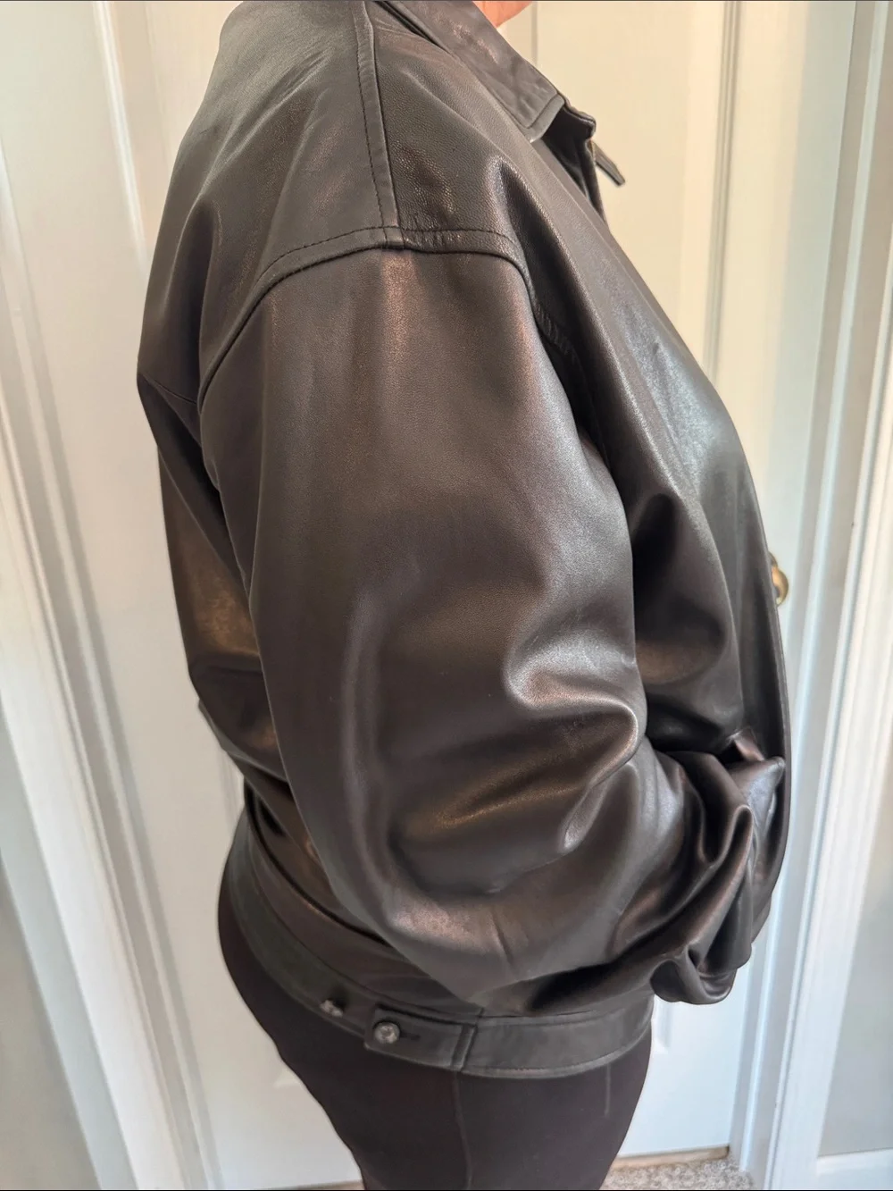 Polo by Ralph Lauren Black Leather Zip-Front Jacket